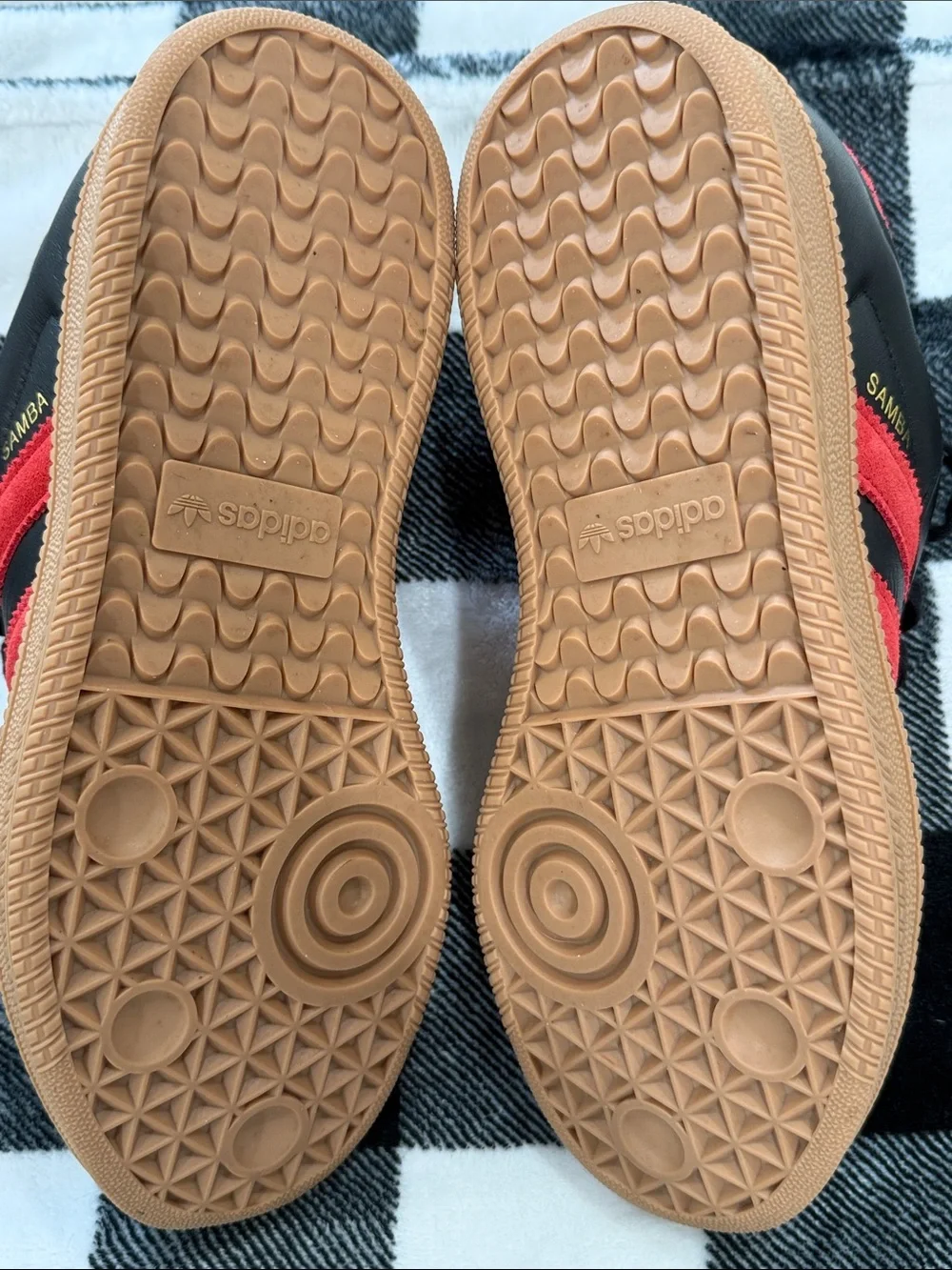 adidas Samba XL Black and Red Low-Top Sneakers with Gum Sole. Worn once.